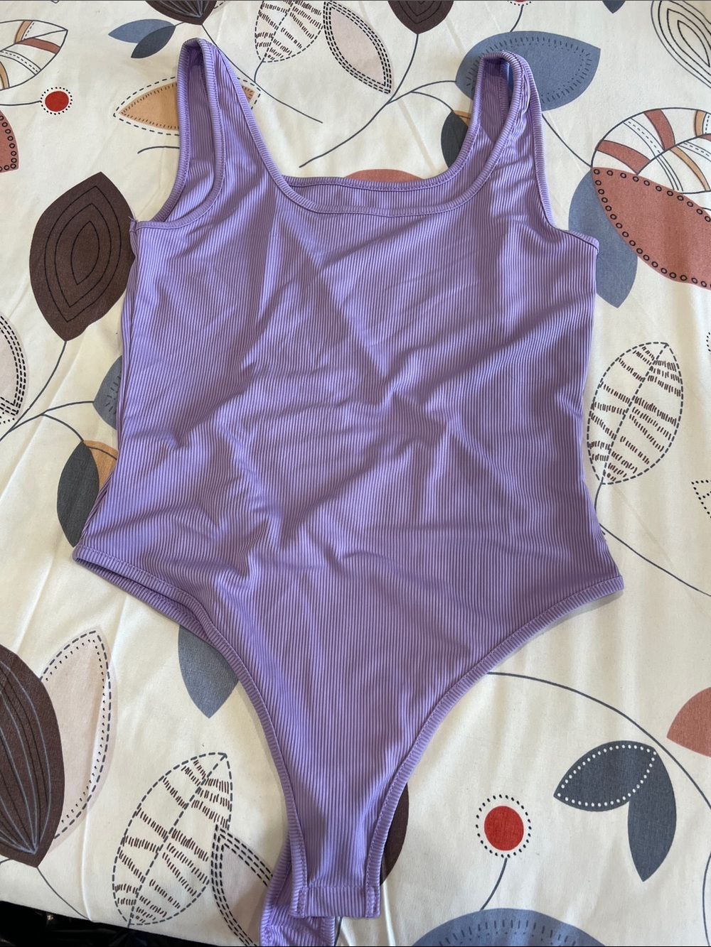 Kids Ribbed One-Piece Swimsuit in Lavender